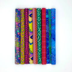 bright colored fabric collection