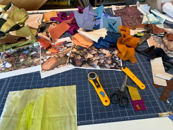 colorful fabric scraps