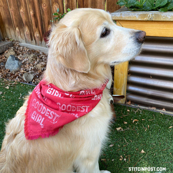 goodest girl dog bandana