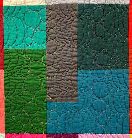 COlored Happy Quilt Block Teal Green