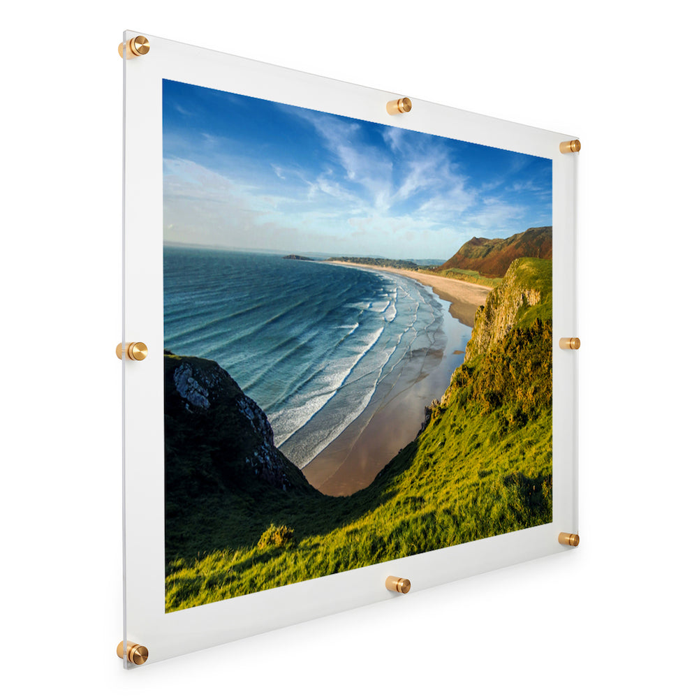 6x6 Frame Stainless Steel Silver Picture Frame - Modern Frame Includes UV  Acrylic Shatter Guard