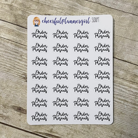 Rake Leaves Cursive Script Planner Stickers