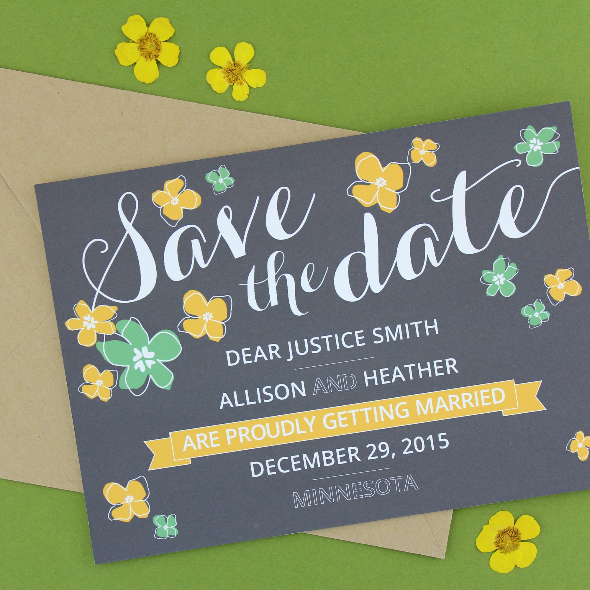 Supreme Save the Date: Petalo / Designed by Lupa and Pepi for Tie the Knot.org
