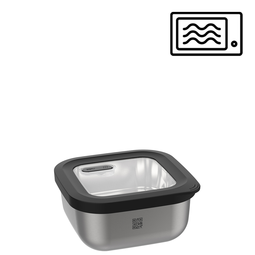 Food storage container PROVIDO, round, 500 ml MICROWAVABLE STAINLESS S –  Gourmet Kitchenworks