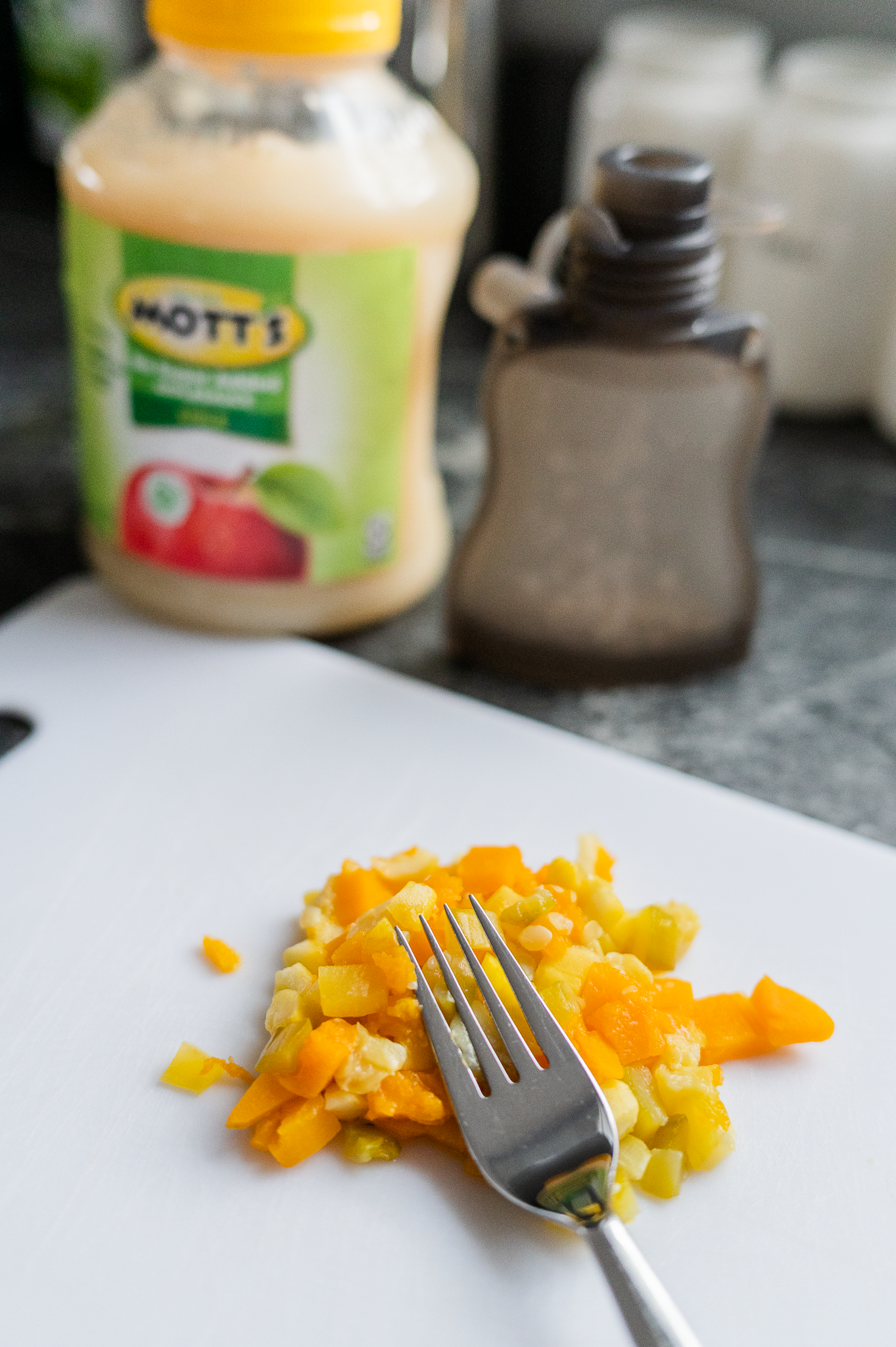 Fork with steamed veggies