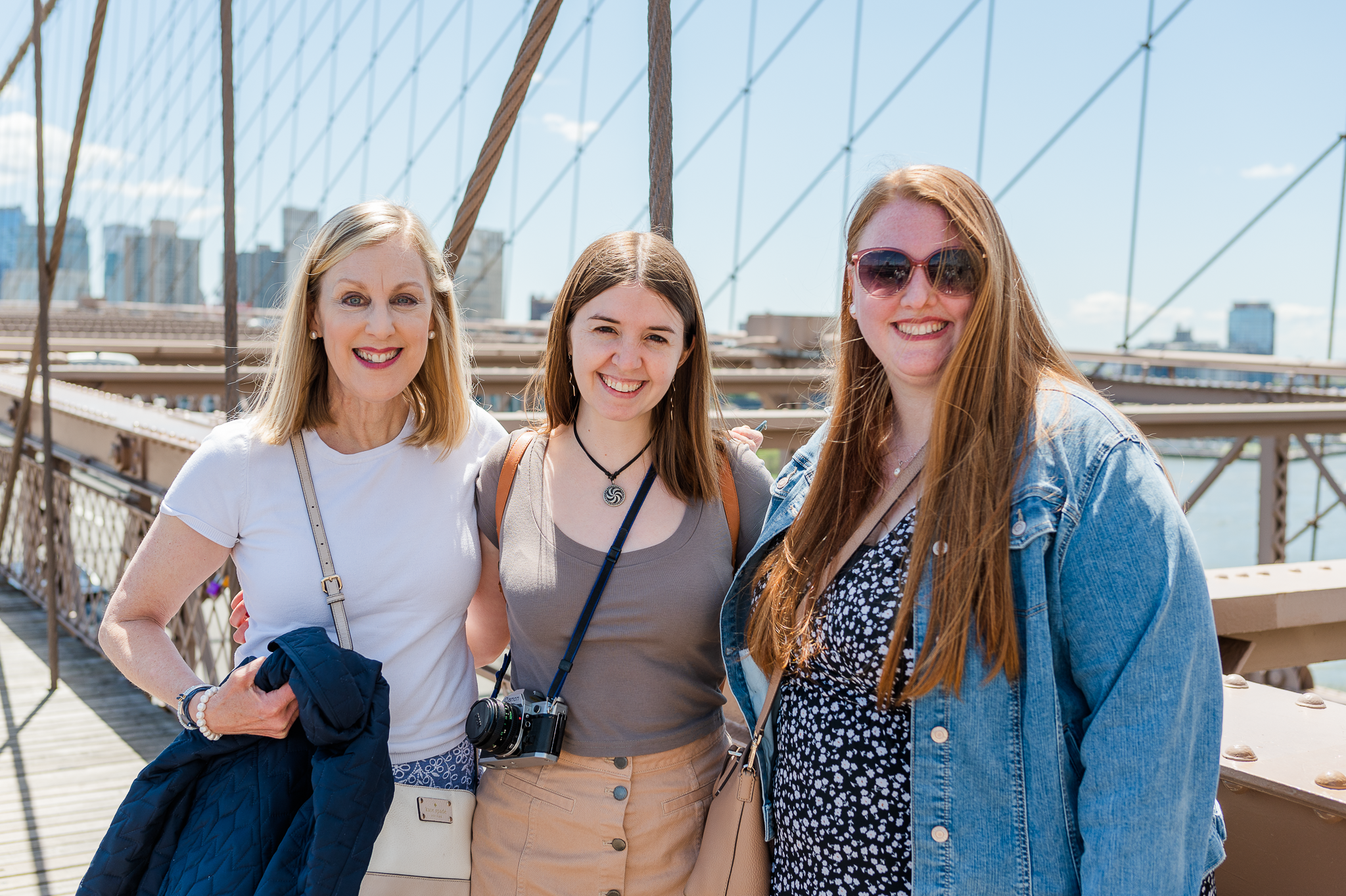 Michele, Alison, and Brynn on Brooklyn Bridge