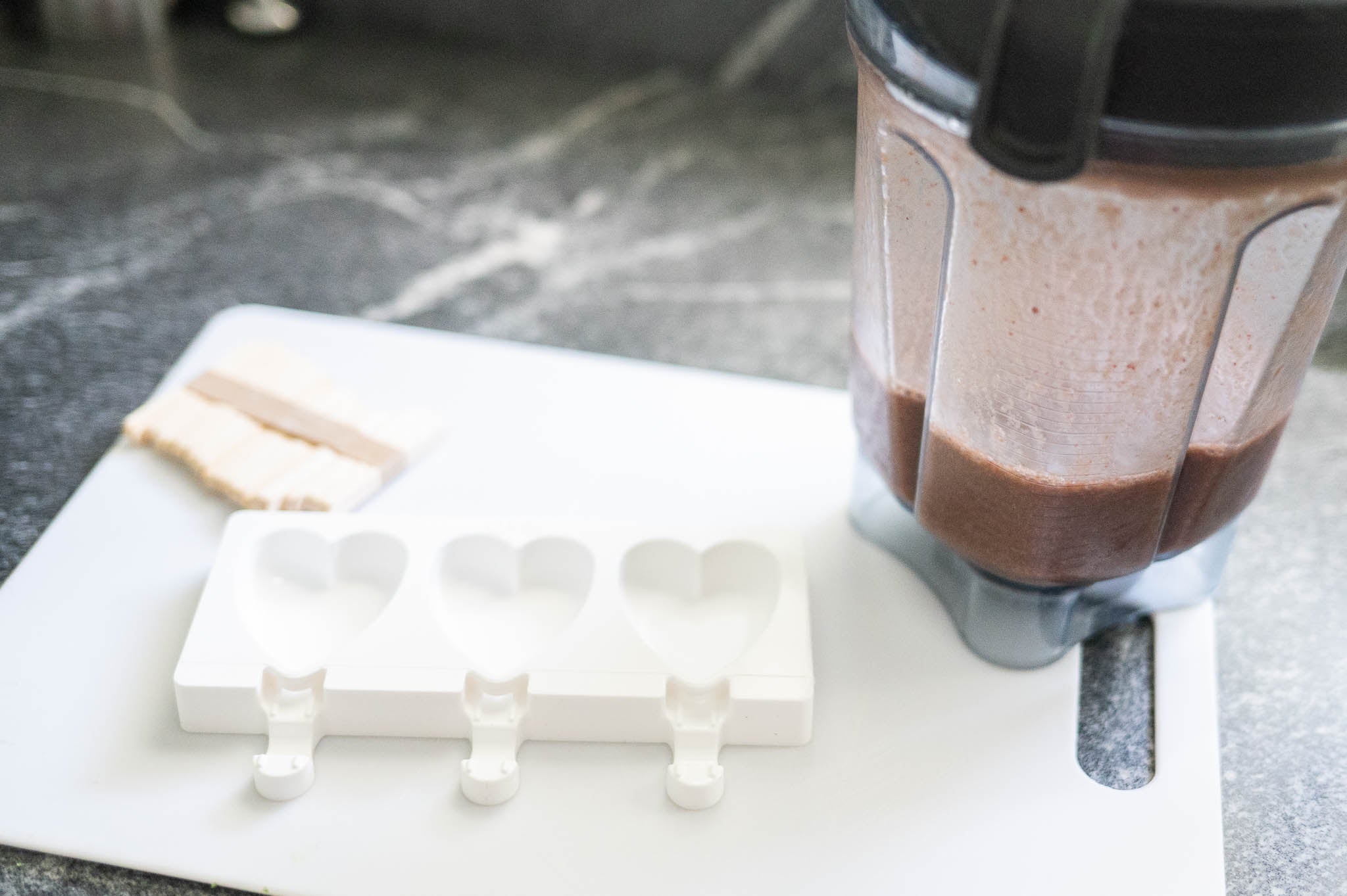 blended fruit and popsicle mold