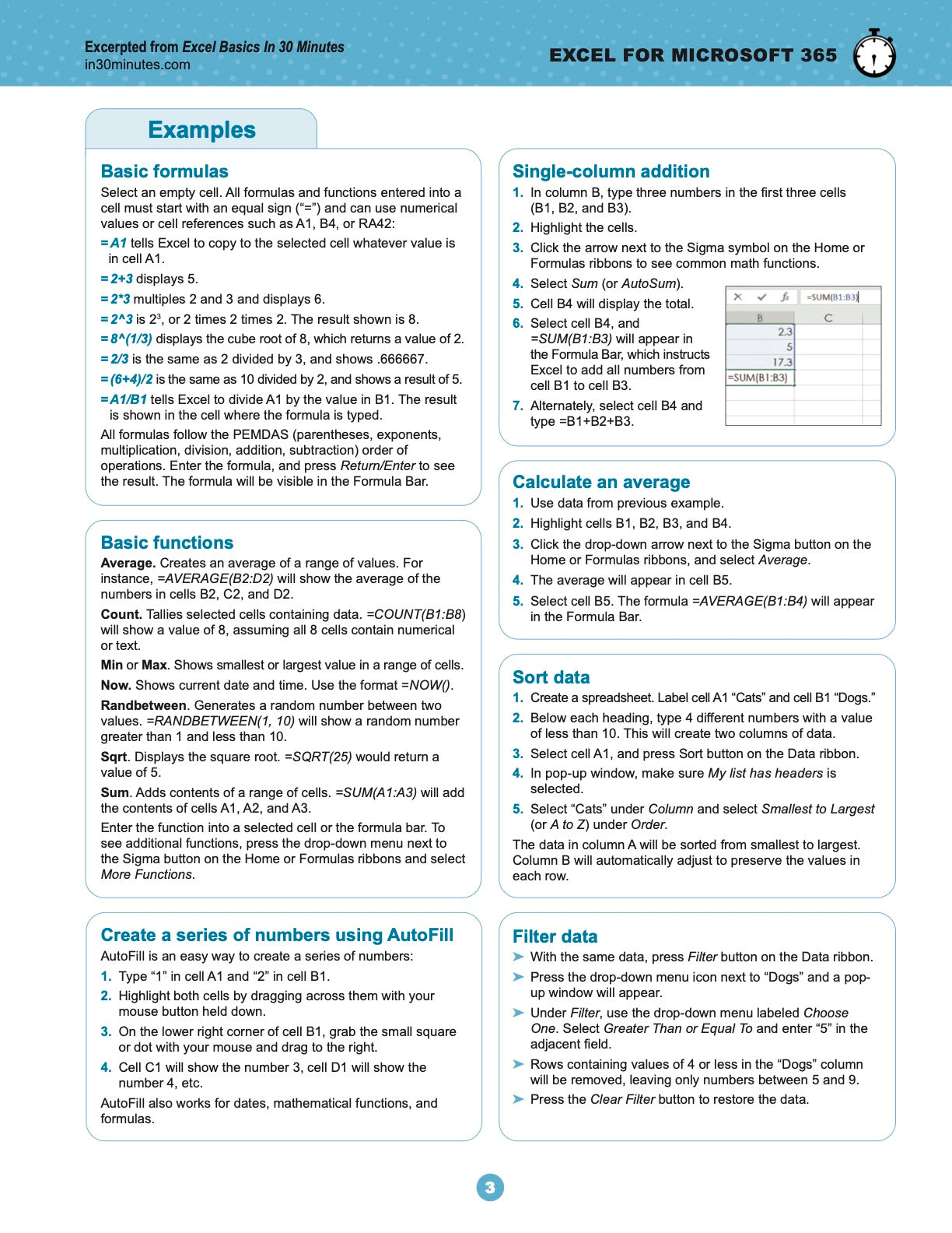 excel for mac cheat sheet