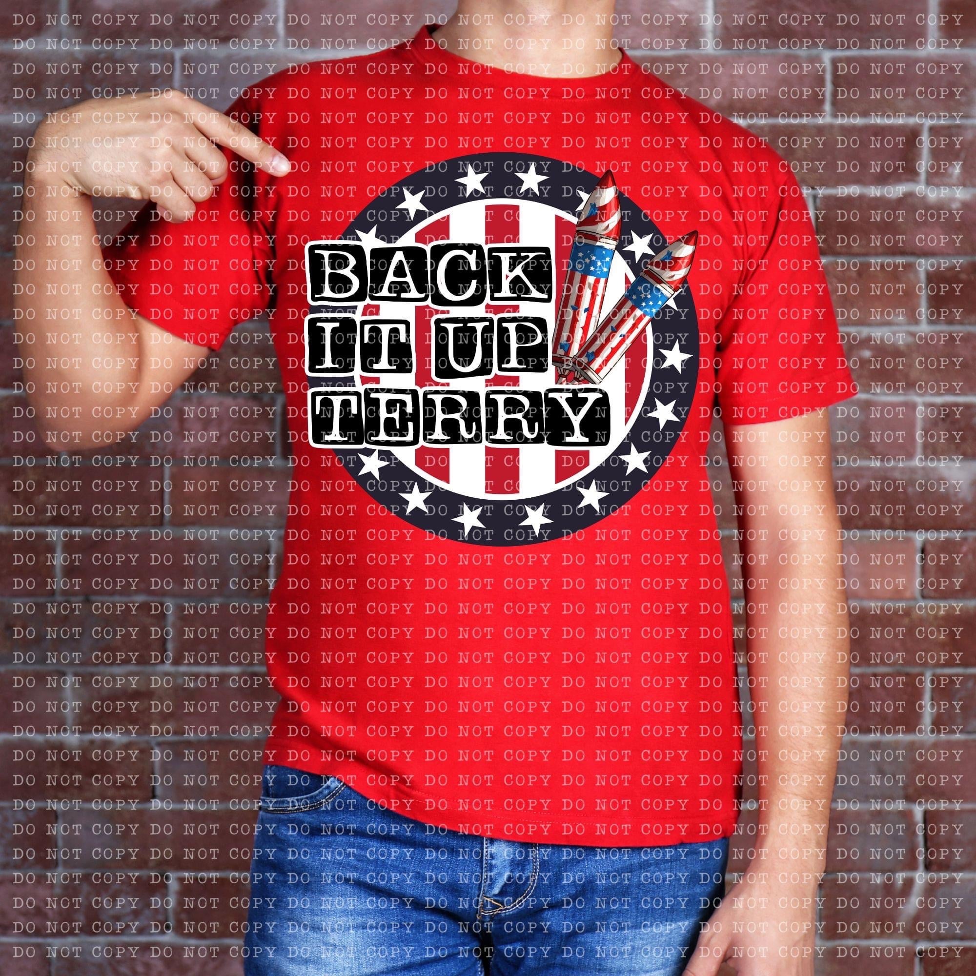 Back It Up Terry American Flag TRANSFER