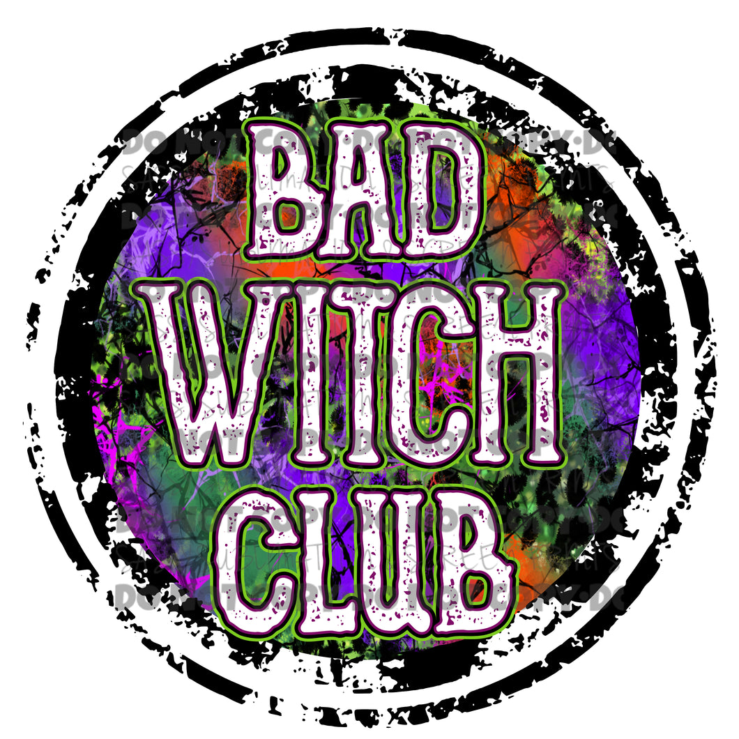 Bad Witch Club Round Halloween Sublimation Transfer