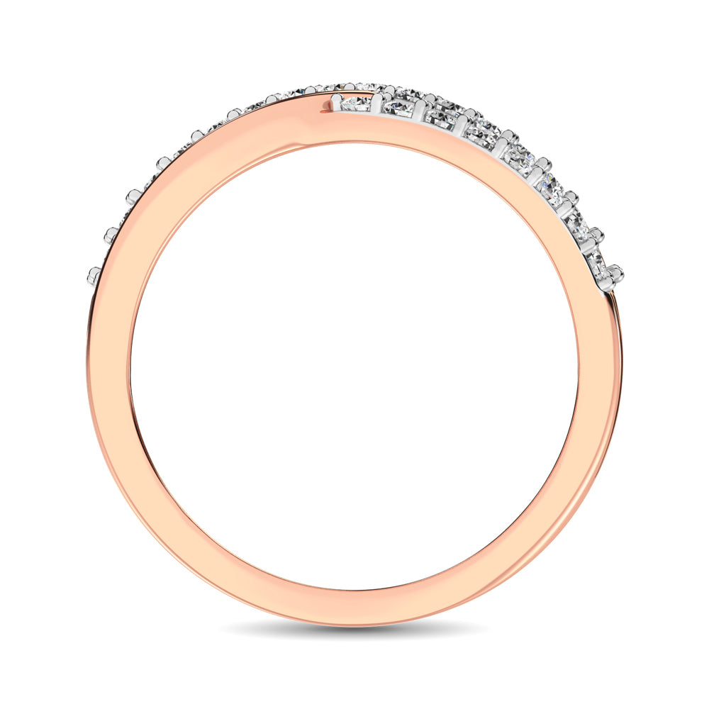 10K Rose Gold 1/10 Ct.Tw. Diamond Criss Cross Ring – Rays Jewelry ...