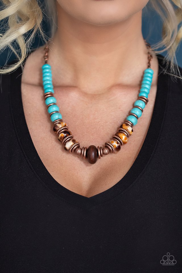 Paparazzi Necklace ~ Desert Tranquility - Copper Blue – Paparazzi