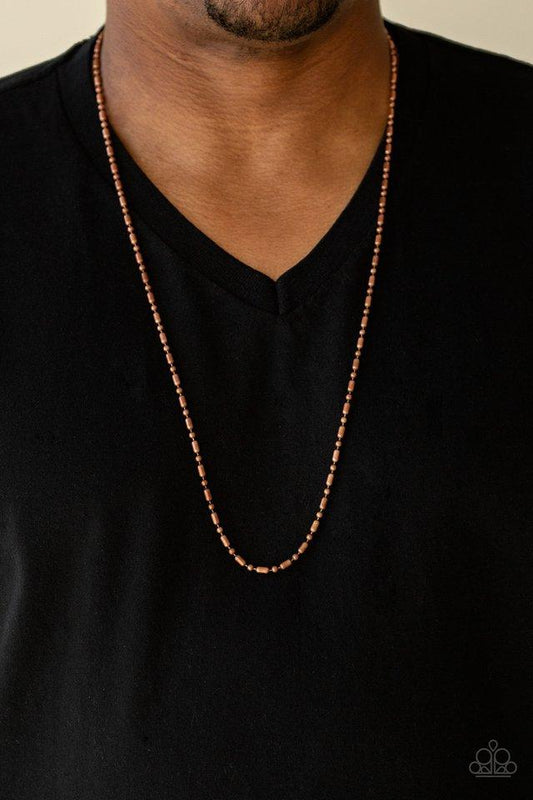 Paparazzi Combat Zone Copper Men's Long Necklace - P2MN-URCP-014AO