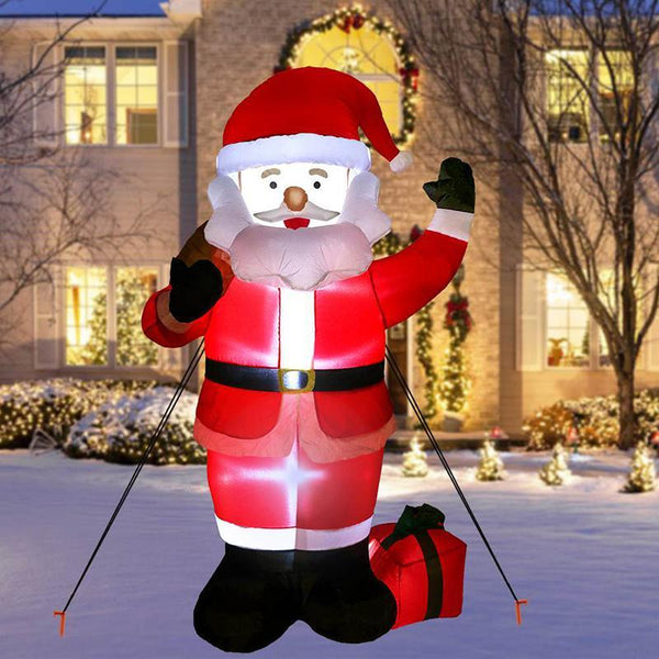 Inflatable Giant Lighted Santa Claus Figure Outdoor Garden Christmas P ...