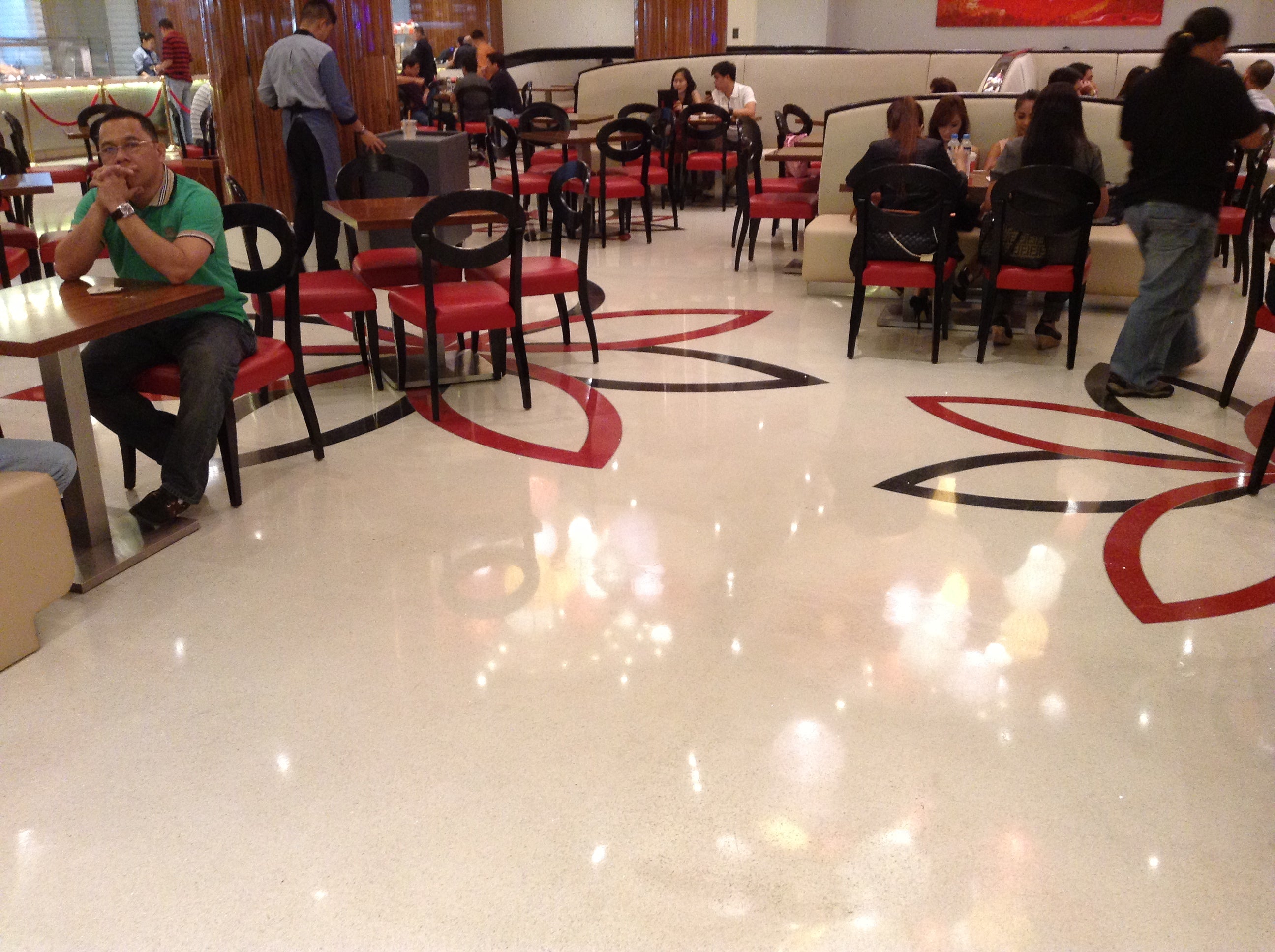 Solaire Cast On Site Red Black White Flower Terrazzo 