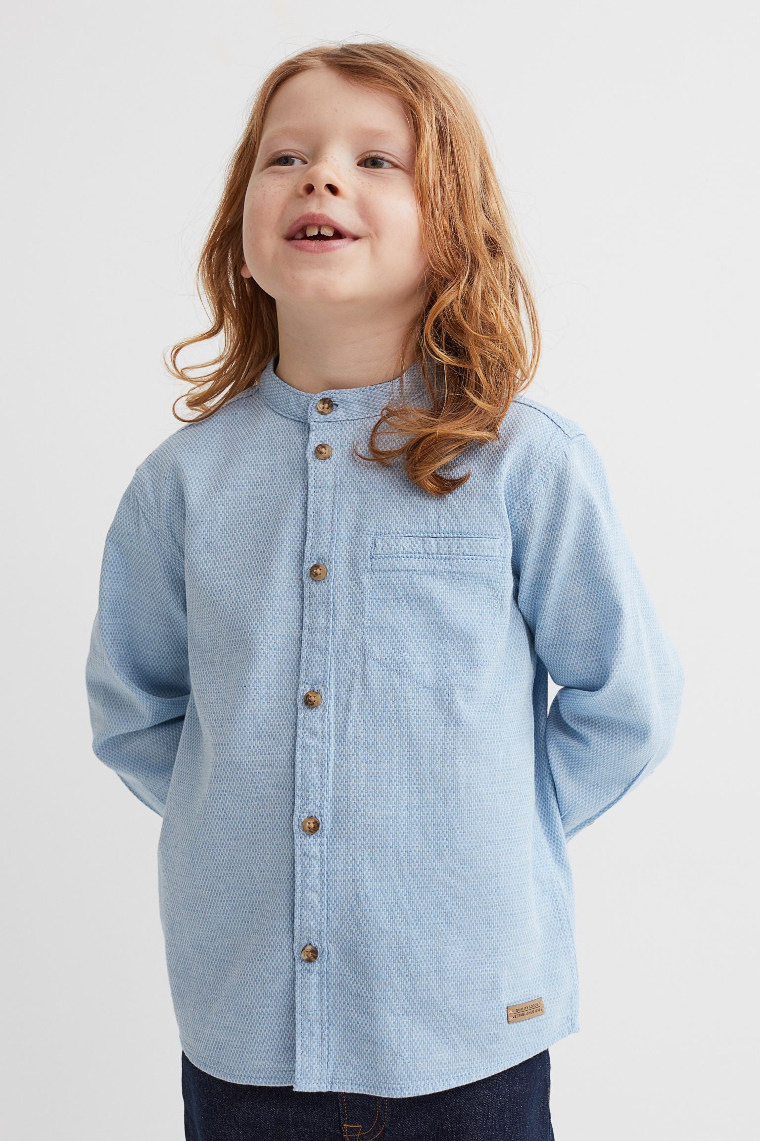 Camisa azul henley niño H&M formal azul – Kima Shop HN