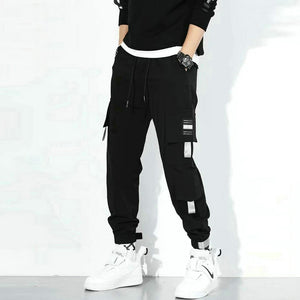 Streetwear Men's Multi Pockets Cargo Harem Pants Hip Hop Casual Male Track Pants Joggers Trousers - Aljackie