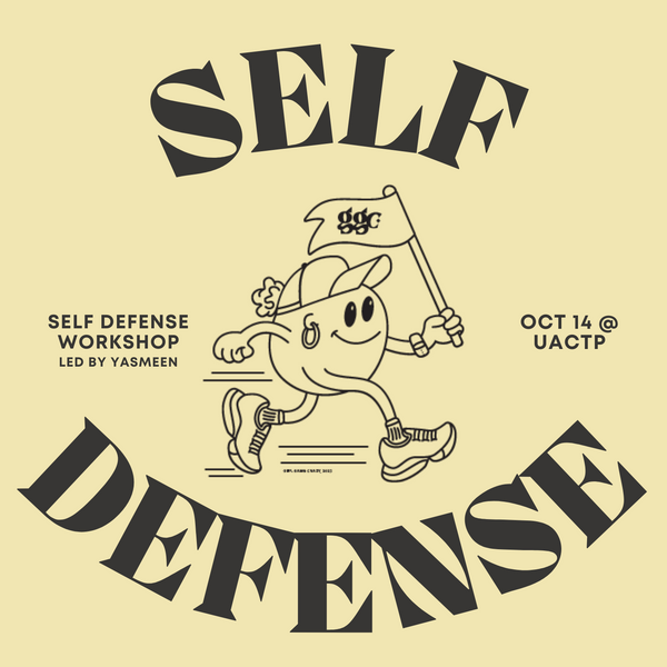 self defense workshop with girlgangcrazy flyer
