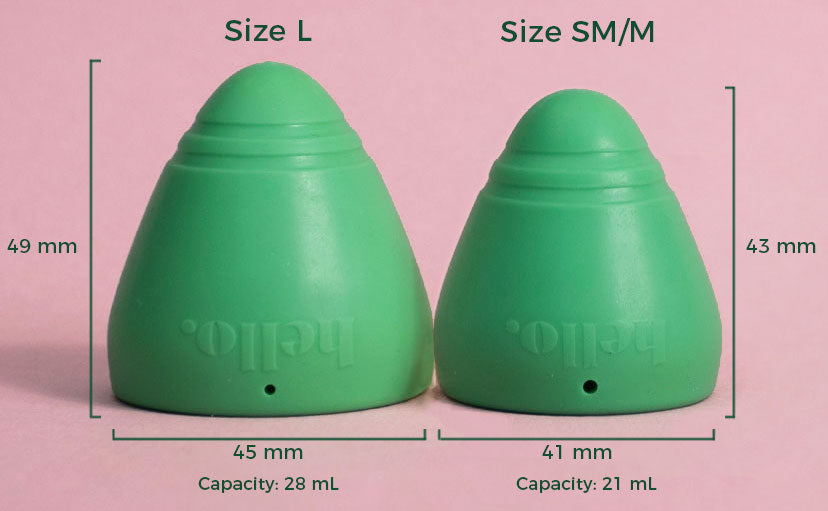 Hello Cup Low Cervix measurement dimensions