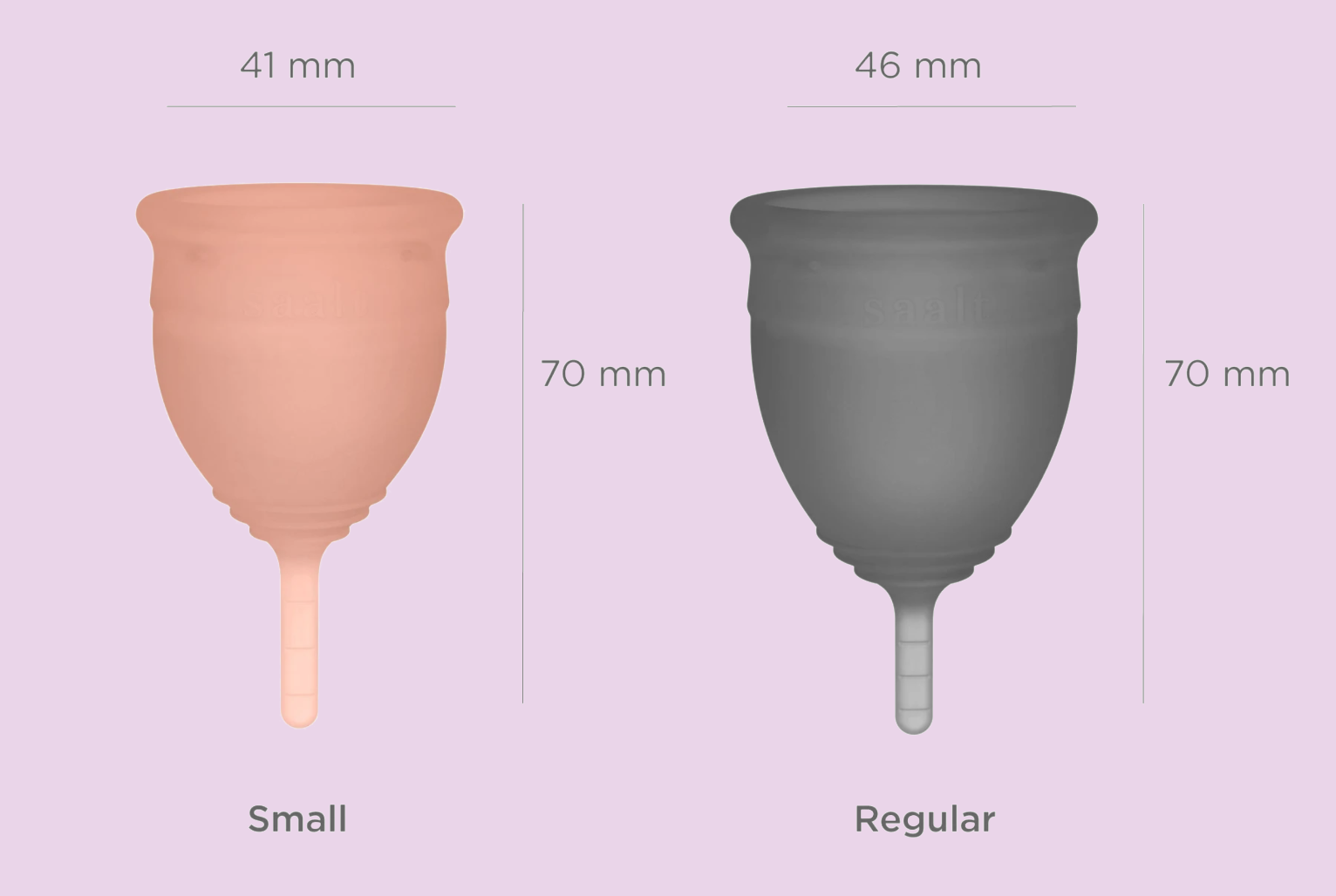 Saalt Cup Soft sizes