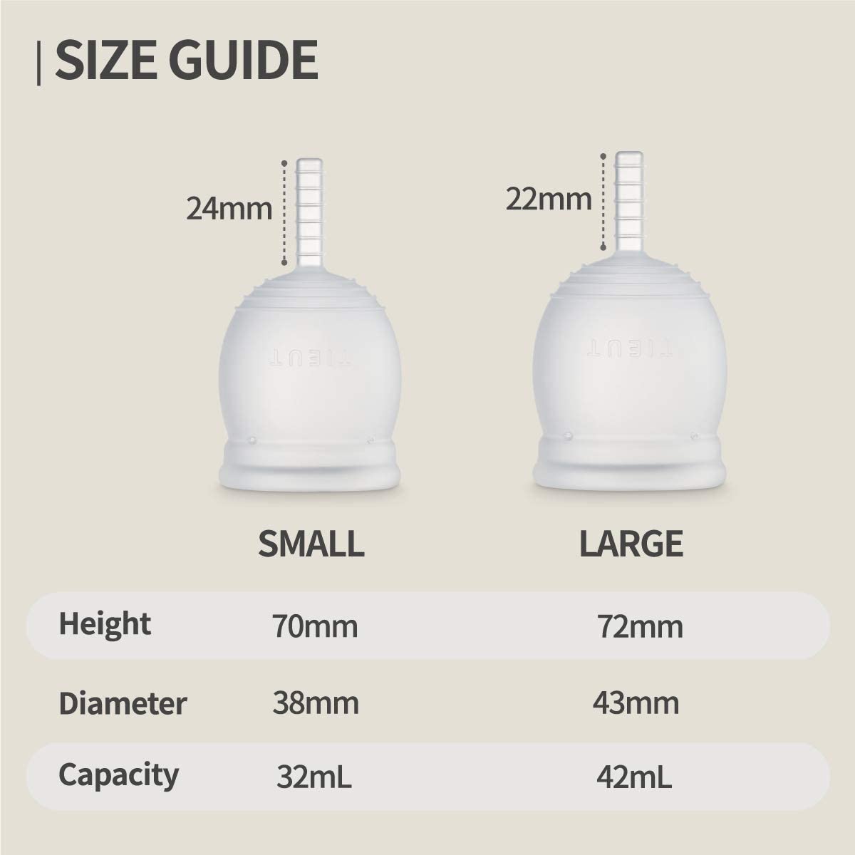 Cup Size Comparison Charts  Menstrual cup, Cup, Menstrual cup brands