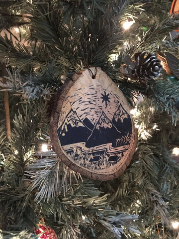 Imprinted Holiday Tree Wood Ornaments (Ink Imprint)