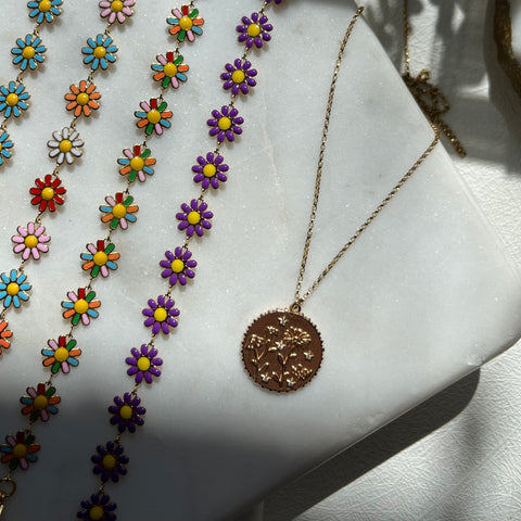 Daisy Chain Bracelet and Wildflower Medallion
