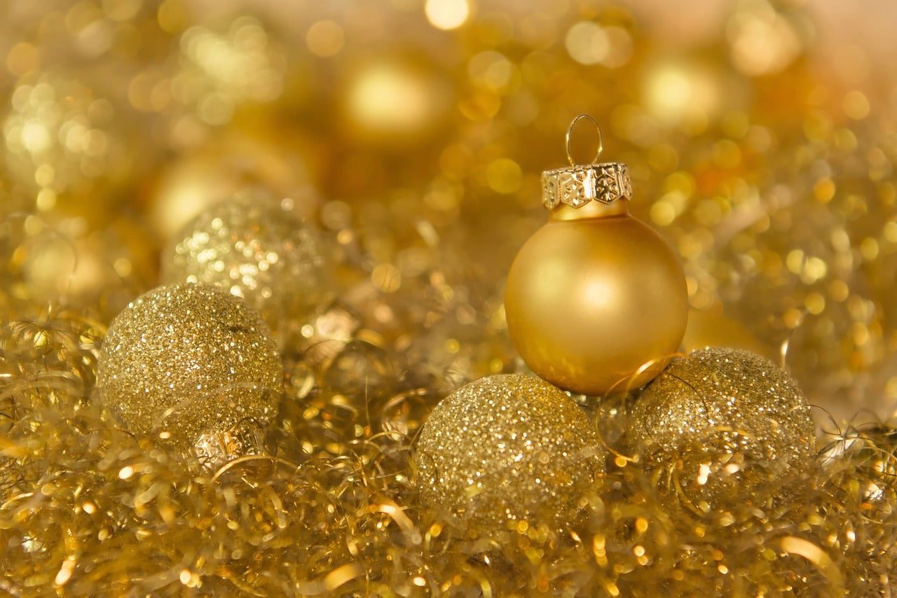Golden Christmas balls