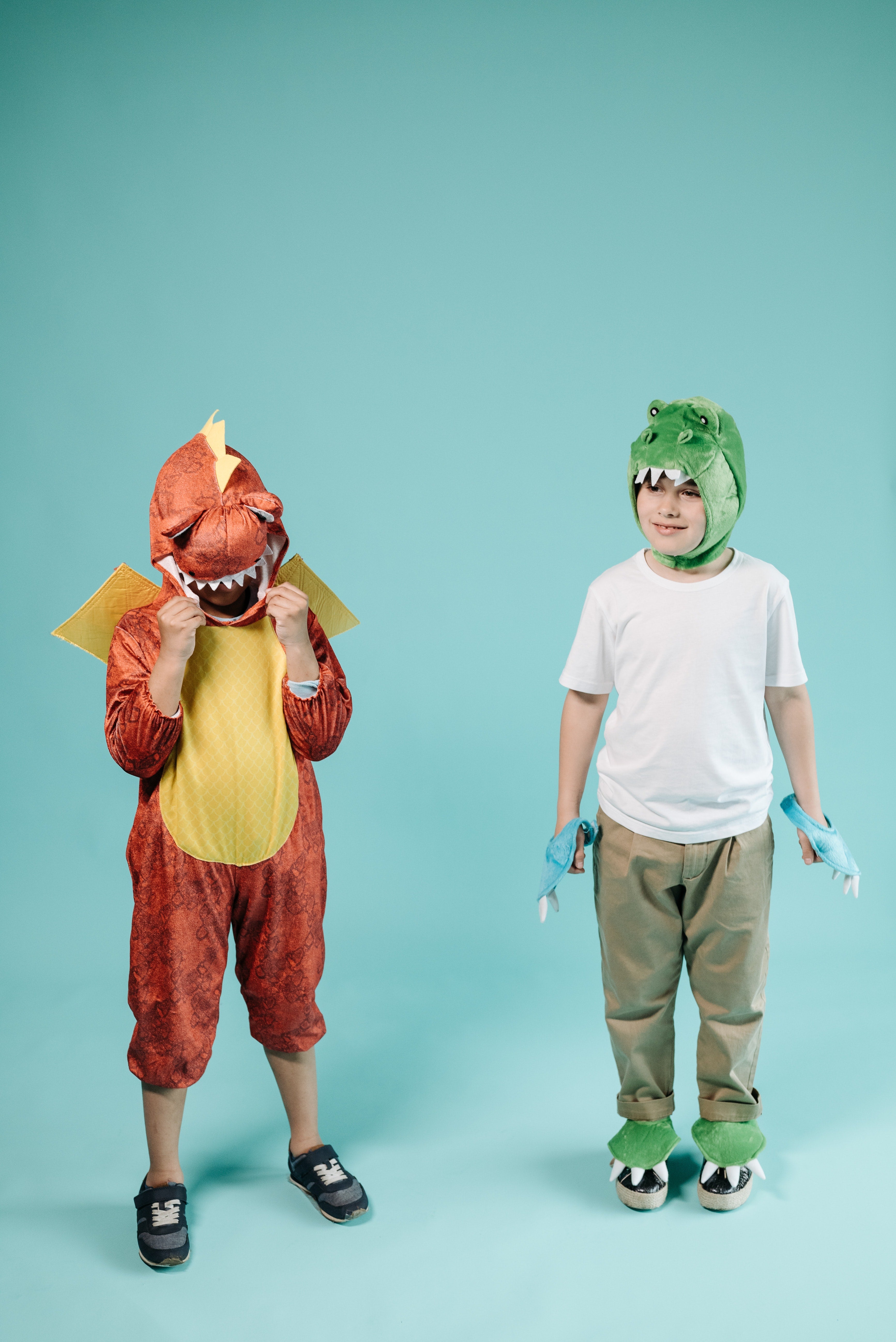 Two children in dinosaur costumes4