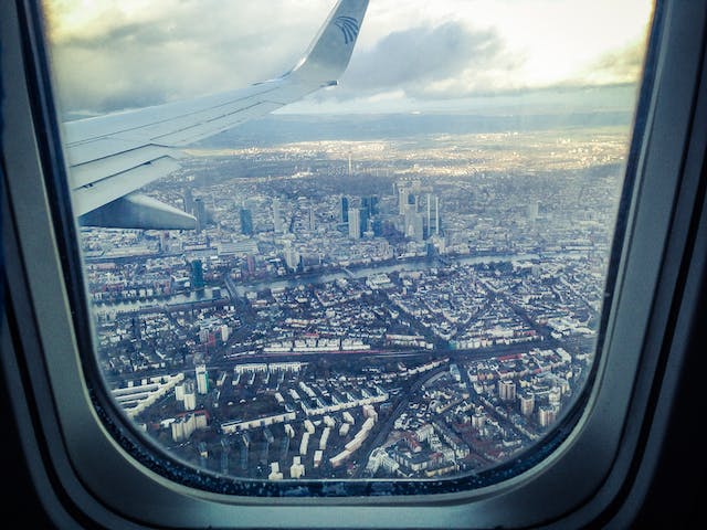 Airplane window view