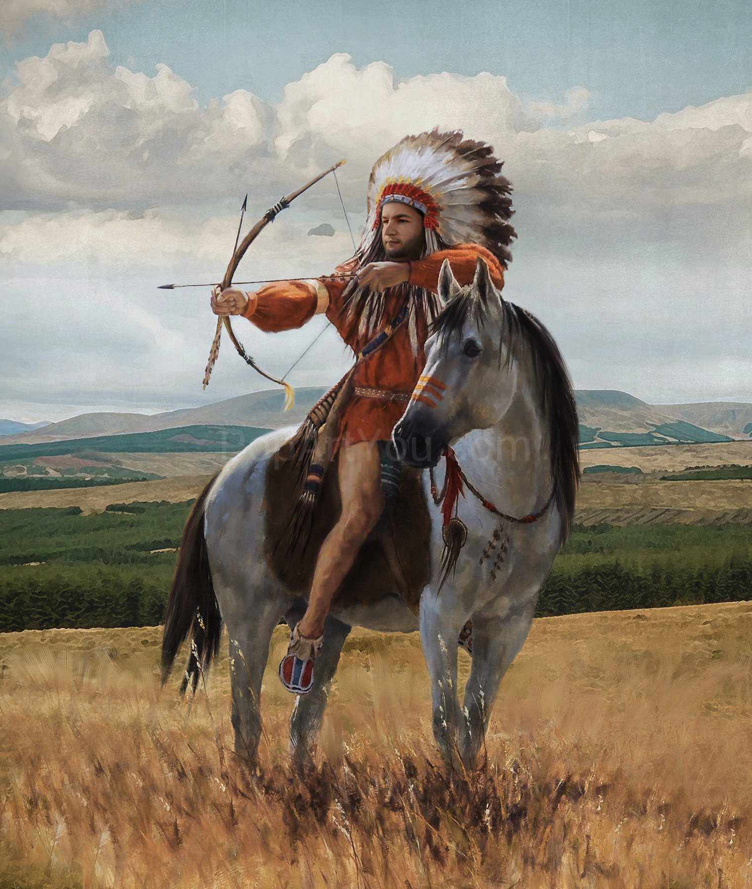 native american on horseback