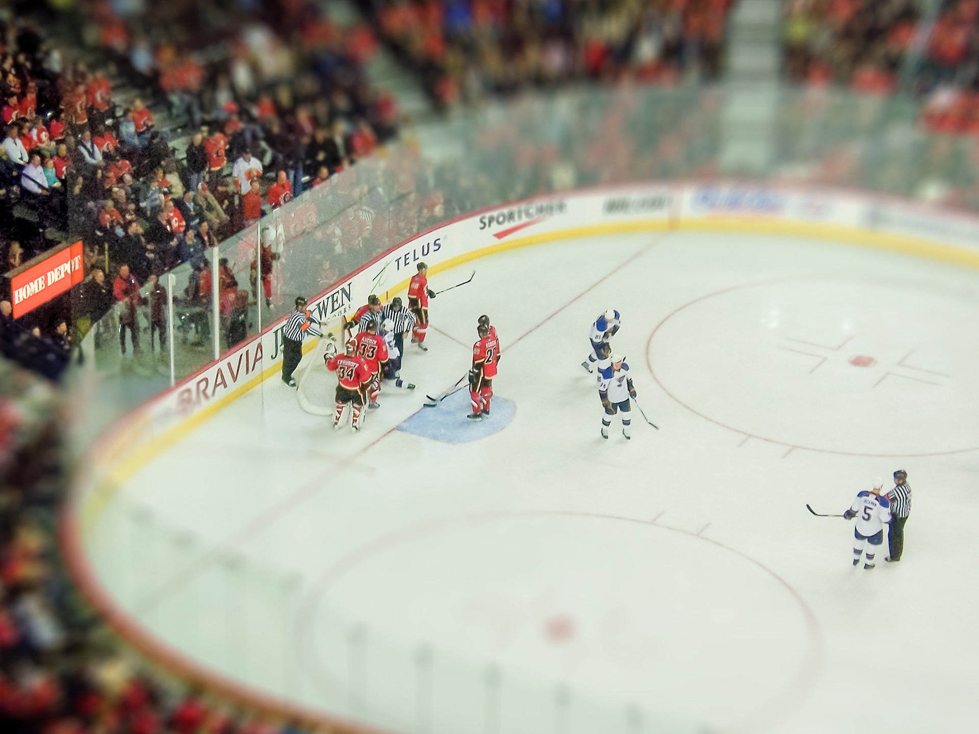 Ice hockey game in the stadium