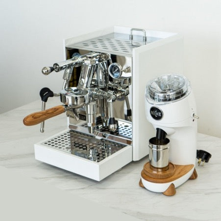  Two white coffee machines