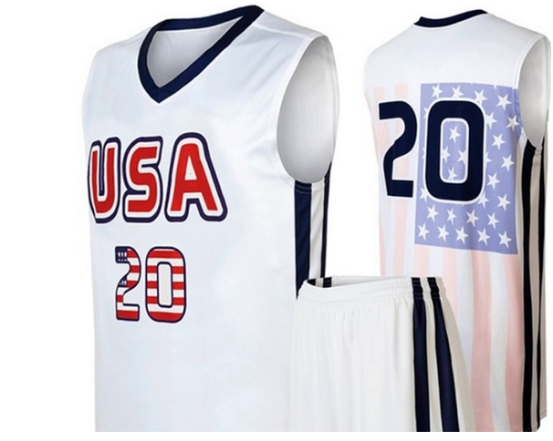  Two basketball jerseys and one pants on a white background