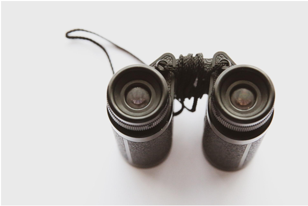 Binoculars on a white background