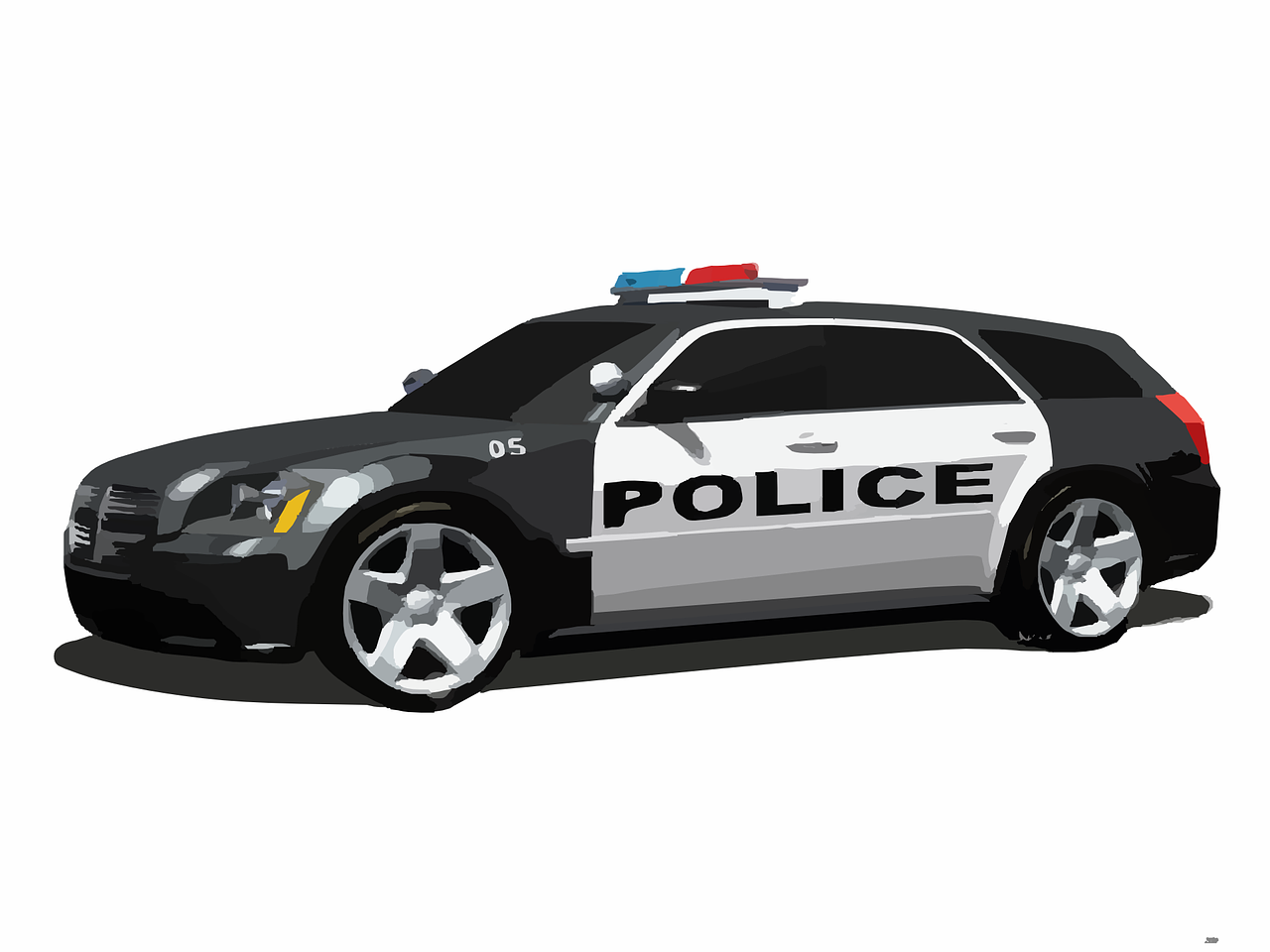 Police car on a white background