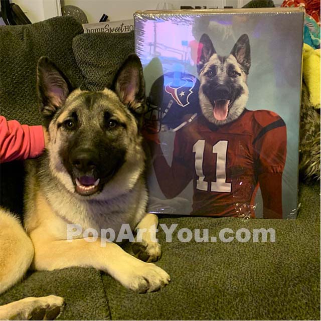 American Football Player of your favorite team male pet portrait –  PopArtYouShop