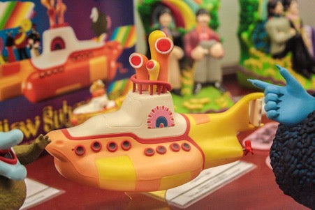 Submarine Bath Toy on the background of other colorful toys