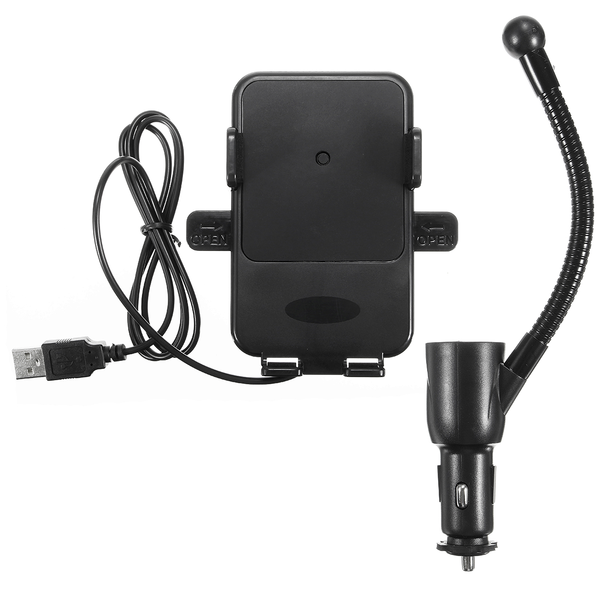 Qi Wireless Charger Dual USB Car Cig Arette Lighter Holder para I Phone Sam Sungder