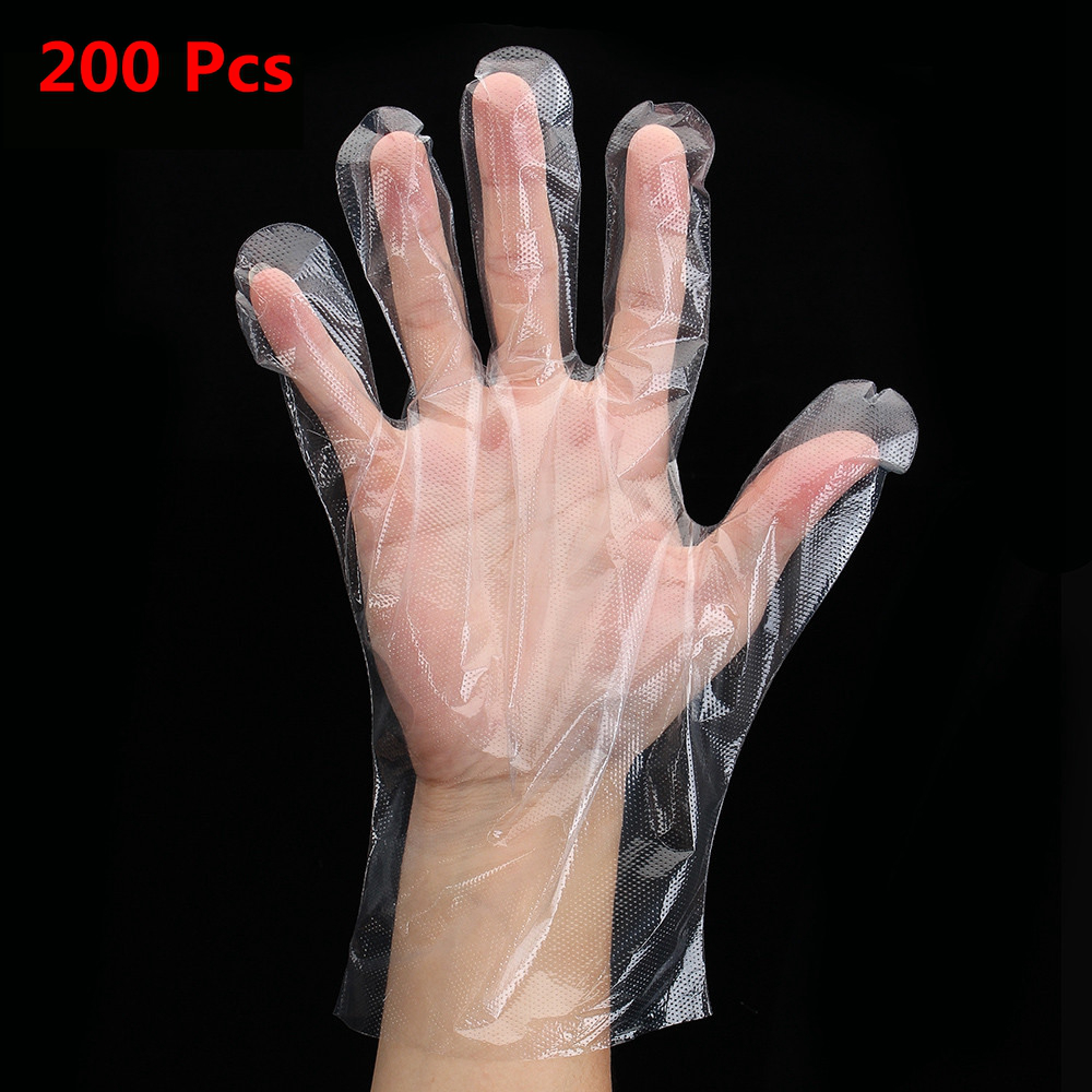 200Pcs Safety Gloves Disposable Gloves Home Kitchen Dining Transparent