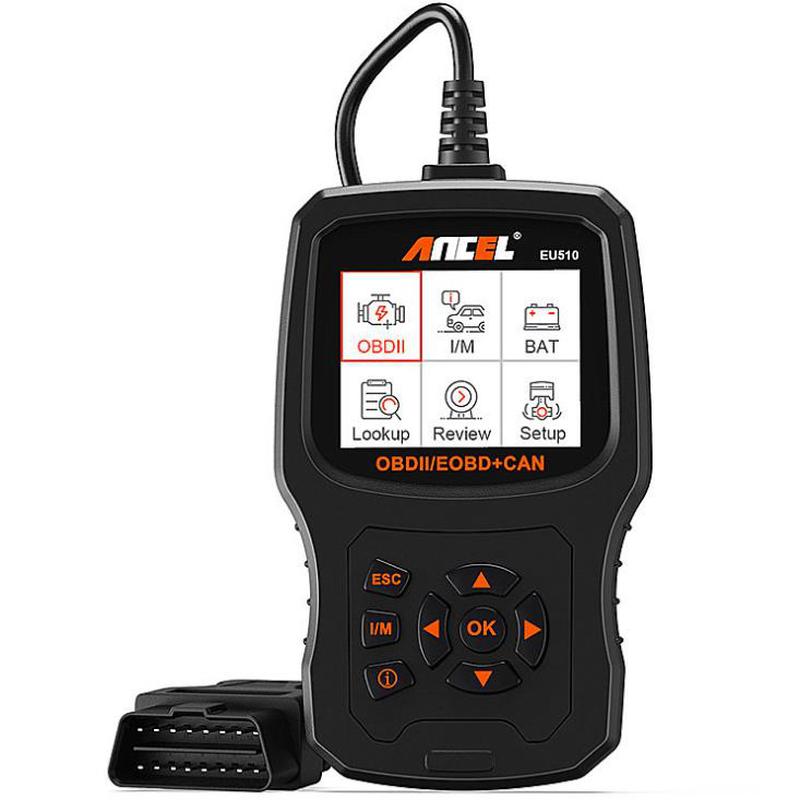 Ancel EU510 OBD2 automotriz OBD escáner de diagnóstico de coche herramienta probador de batería