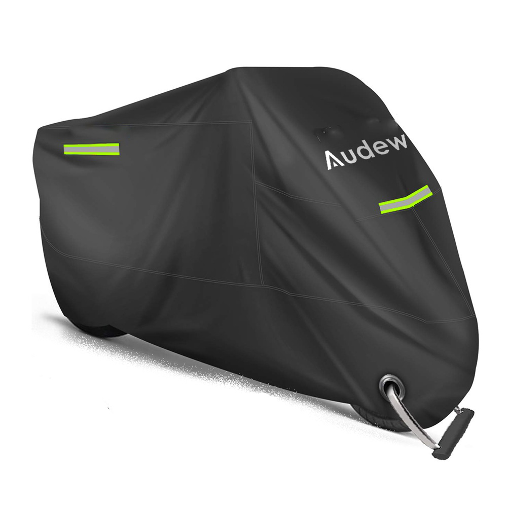 AUDEW 210D Oxford Tuch Motorradabdeckung Wasserdicht 245/265 cm Länge Reflexstreifen Kleidung Outdoor-Schutz