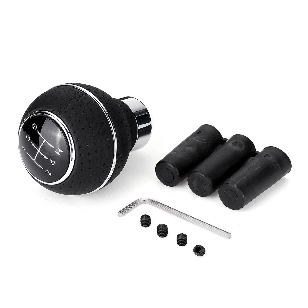 5 Speed Gear Shift Knob with Sleeve Adapter Lever Black for Ford Focus Mondeo Fiesta