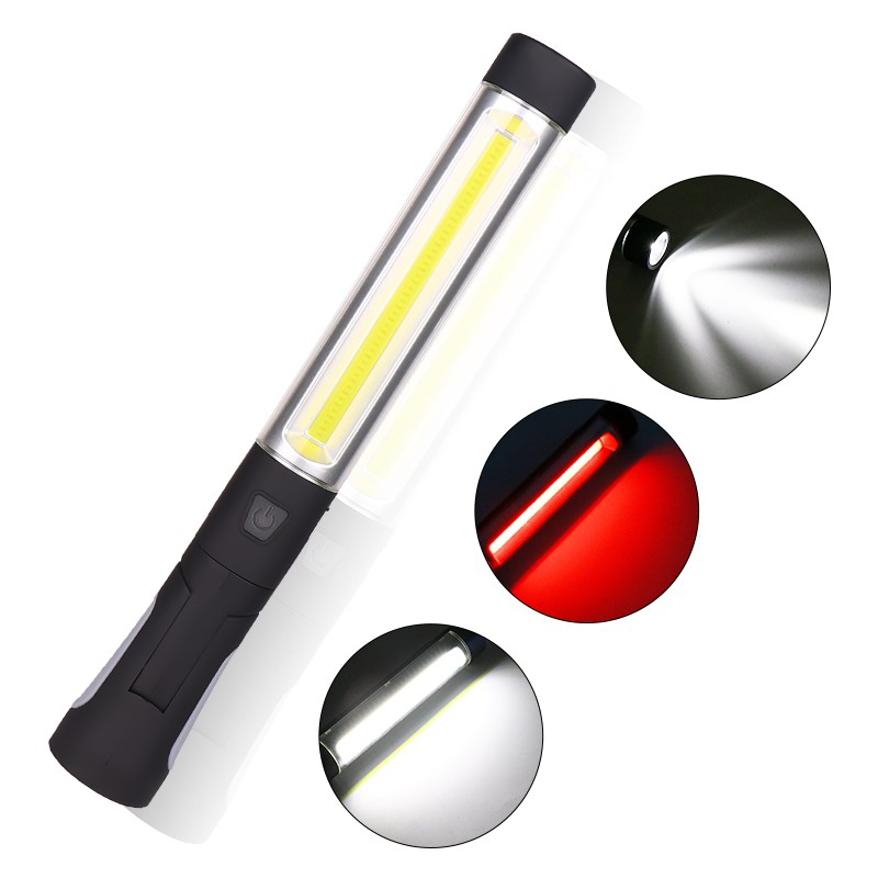 Enusic™ 360° Gancho Recargable COB LED Luz de trabajo Magnético Blanco Rojo Antorcha Linterna de mano Lámpara de inspección