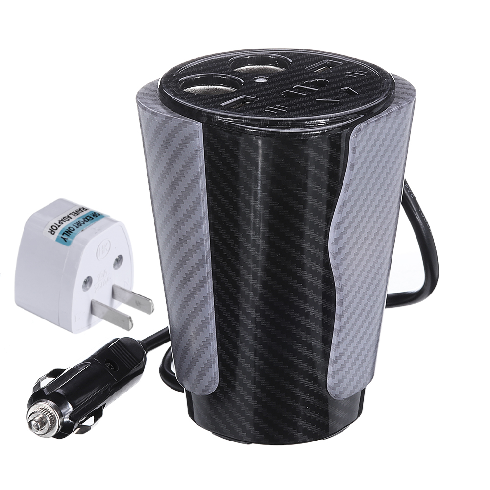 XUYUAN 600W Peak Cup Style Power Inverter DC 12V to AC 110/220V Converter with Voice Control LED Atmosphere Lamp for Car Home Outdoor