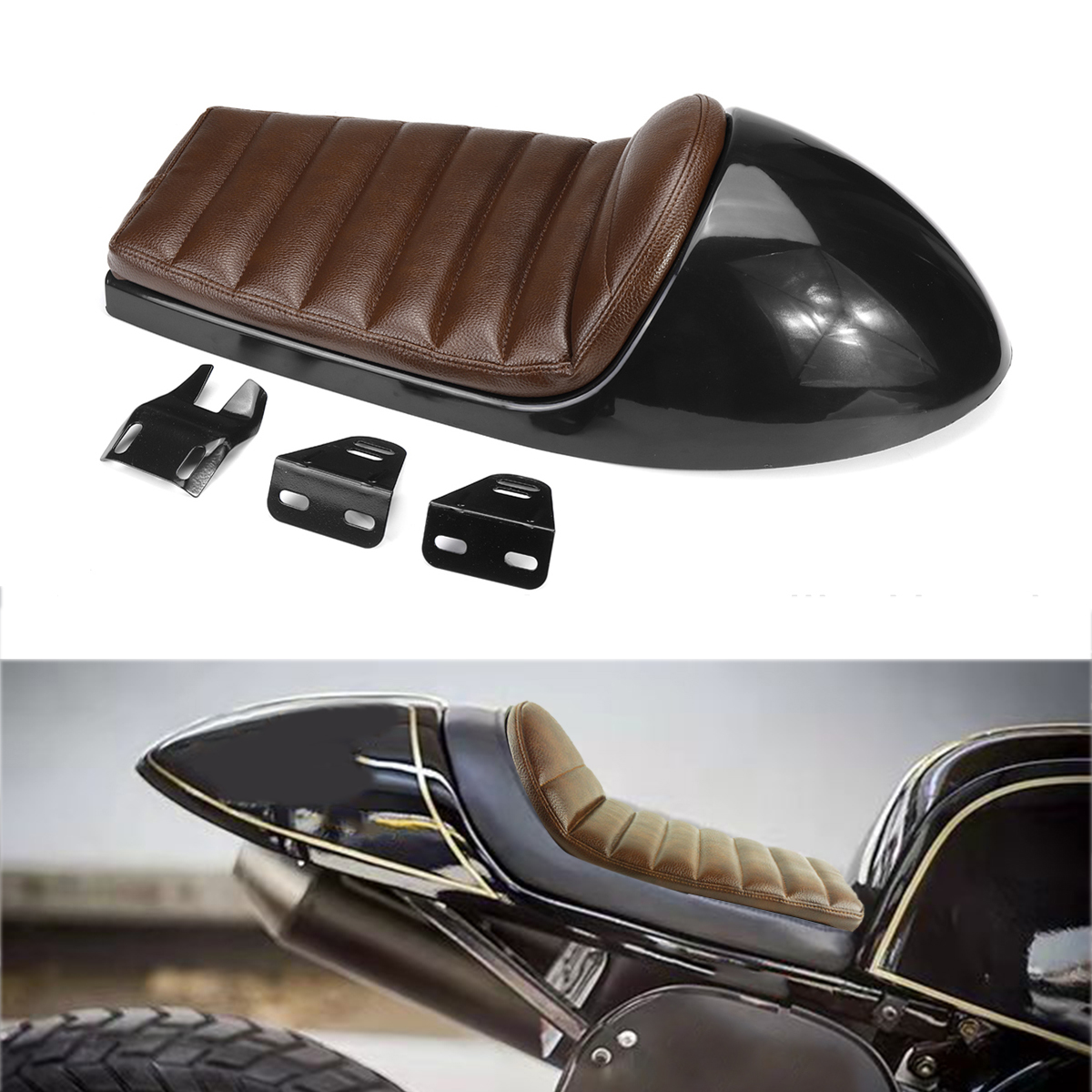 Cafe Racer Motor Retro Scrambler Hump Seat para BMW Triumph Bonneville para Honda Motorycycle Universal