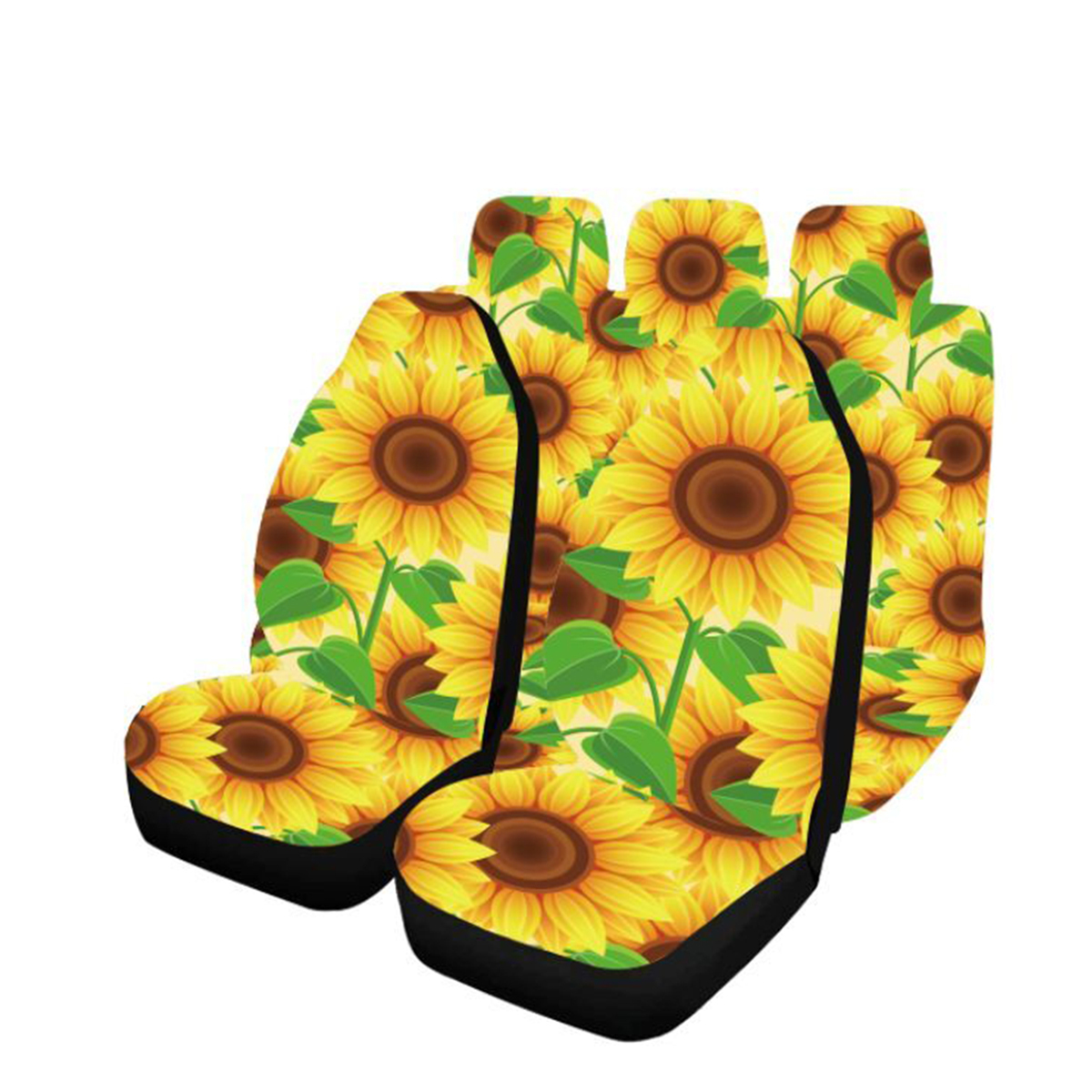 5 uds funda de asiento de coche girasol impreso asiento delantero alfombrillas protectoras Universal