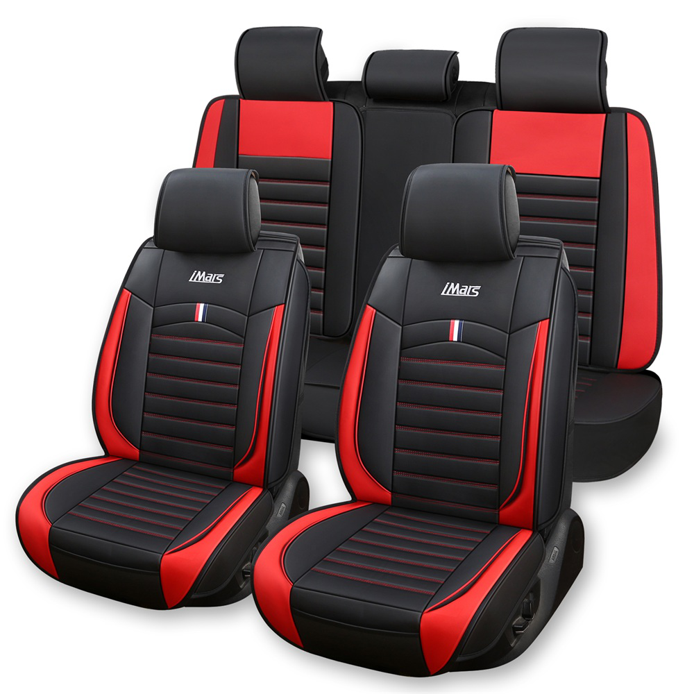 Imars SC3-5 Universal 5PCS Fundas de asiento de automóvil Set PU Cuero Transpirable Cojín Protector