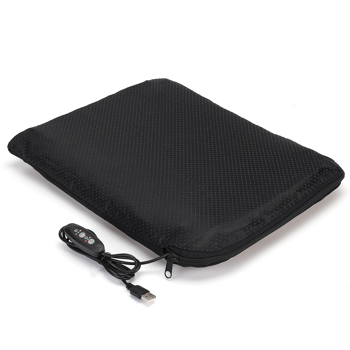 Almohadillas de calefacción eléctricas USB portátiles, alfombrilla de cojín, calentador de invierno, Camping con bolsa para viajeros, conductores, empleados de oficina