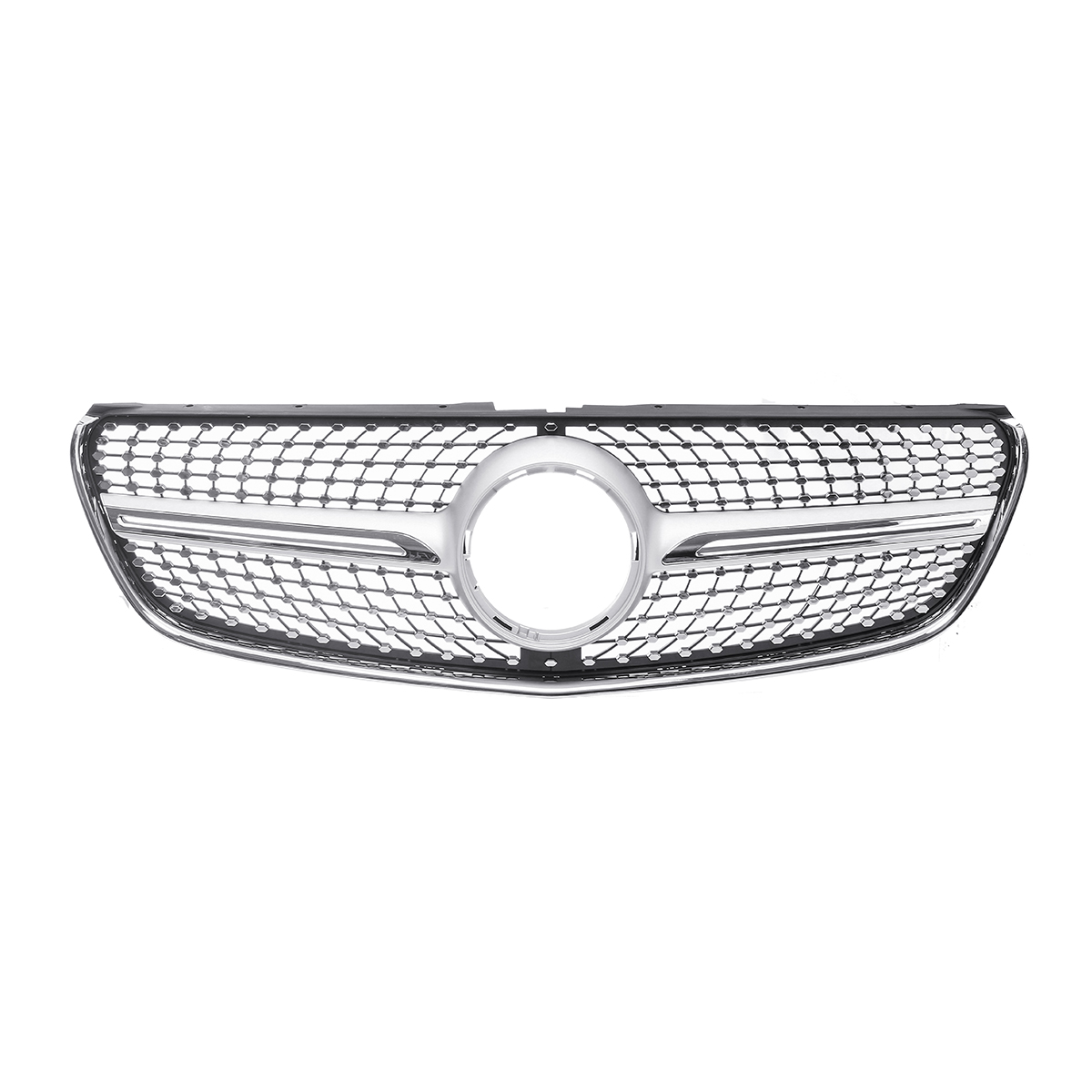 Silver Diamond Style Front Bumper Grille Grill for Mercedes Benz V Class W447 15-18